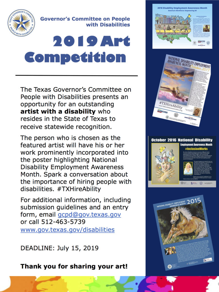 Call for Art Governor's Committee Poster Competition Art Spark Texas